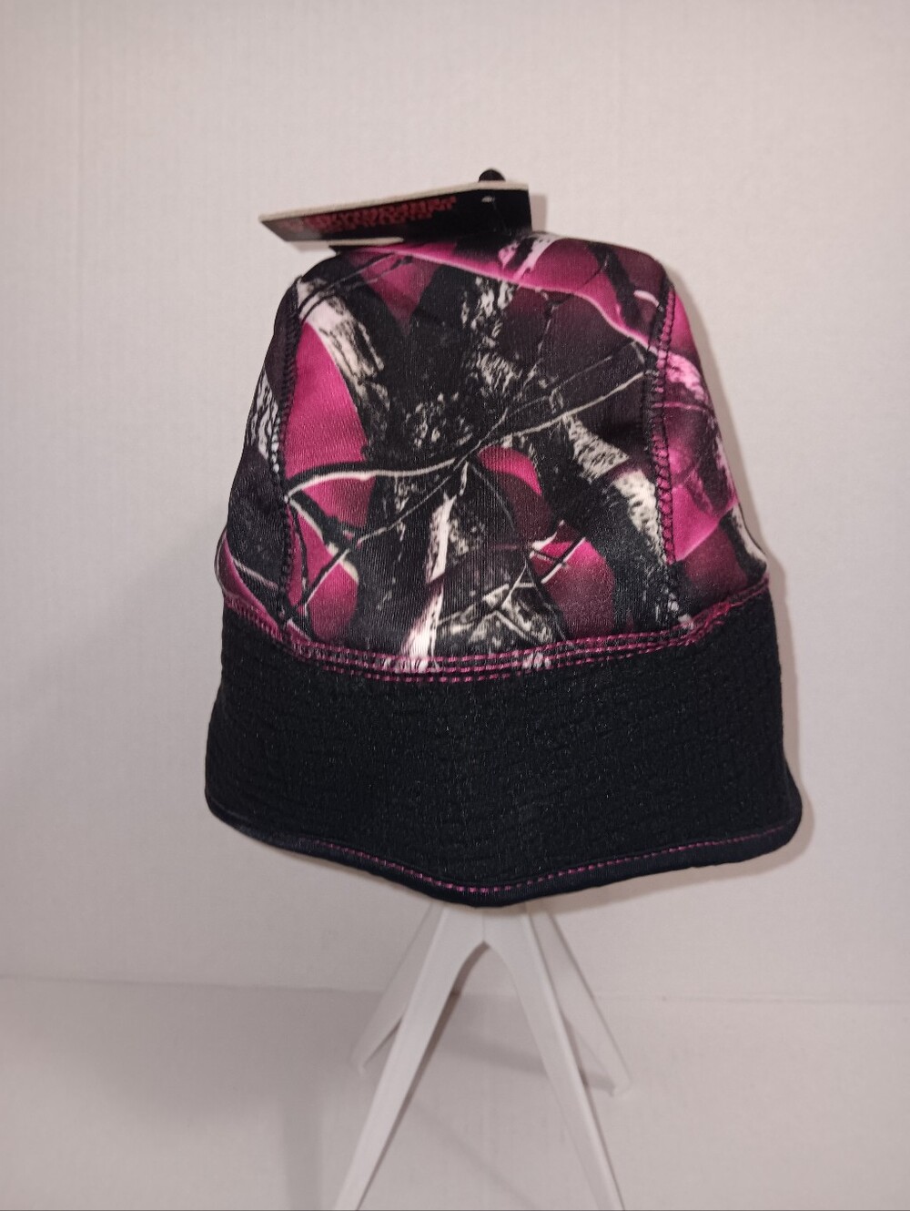 HUNTWORTH PASSION LADIES PINK CAMO BLACK BRIM BUCKETHAT